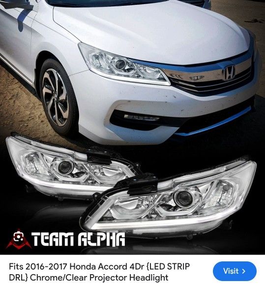 "NEW" 2016-2017 Honda Accord Headlights "PAIR"