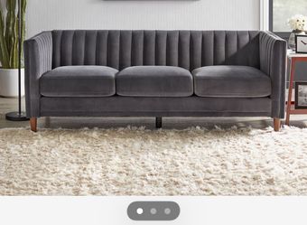 Royal blue suede couches