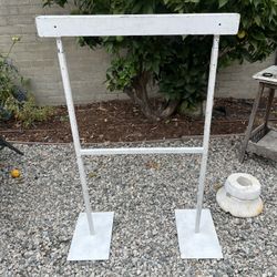 Vintage steel collectible, clothing, rack, or sign holder display rack