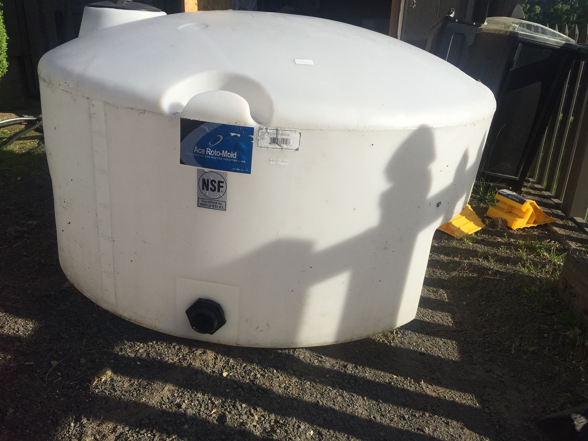 RotoMold 350 gallon water tank
