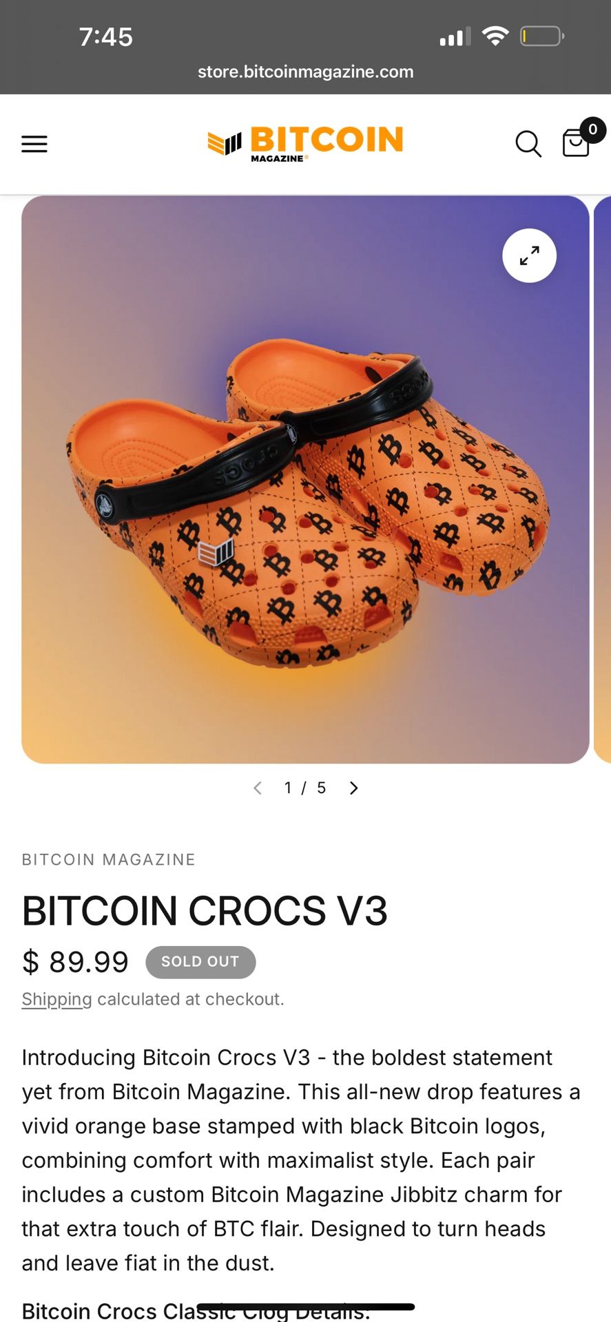 BITCOIN CROCS LIMITED QUANTITY MADE