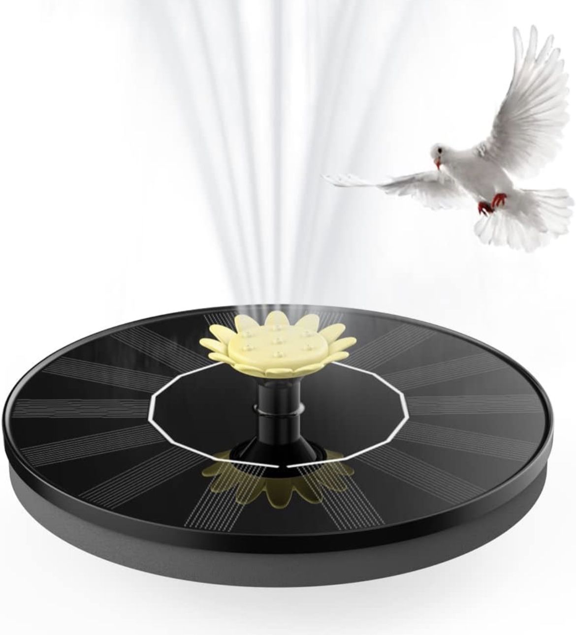 Solar Fountain Water Pump for Bird Bath, New Upgraded Mini Solar Powered Fountain Pump 3W Free Standing Solar Panel Kit Water Fountain for Garden, P