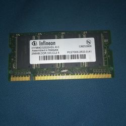 256MB PC2700 333MHz 200 Pin Laptop Memory Infineon