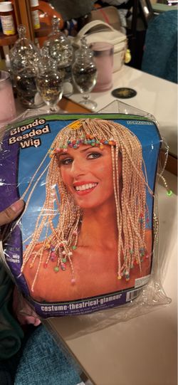 Blonde beaded wig