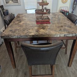 Heavy Marble Dining Table And Chairs