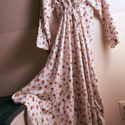 Women Summer Dress O-Neck Floral Sundress Vintage Long Dress High Waist A-Line Dresses