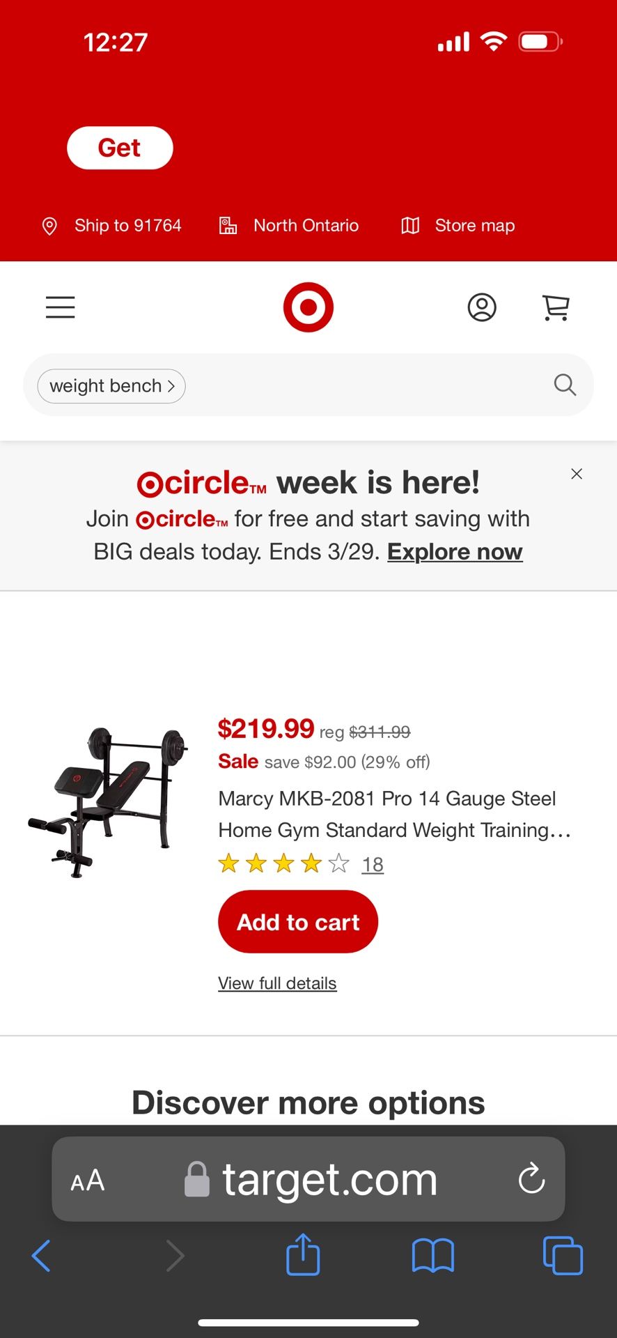 Bench Press Marcy Including Weights