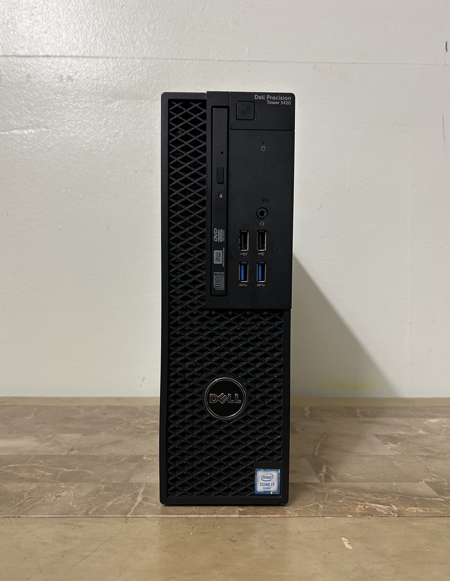 DELL Precision Tower 3420 Core i7 6th Gen. 16GB RAM 512GB SSD Windows 11 dual display desktop computer