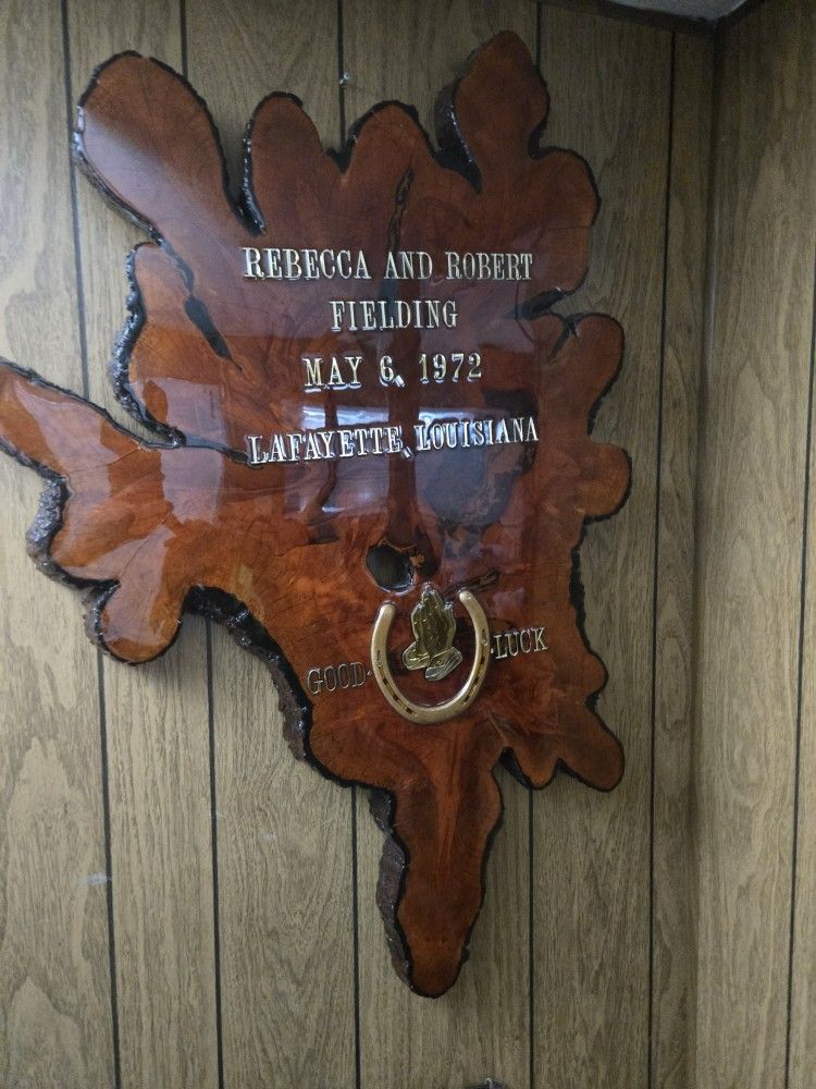 Redwood plaque