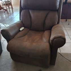 Brown Suade Lift Recliner