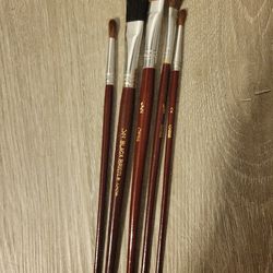 5 Pack Paint Brush Never Used Linzer Artist Brush Set