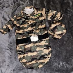 Baby One Size US Army Halloween Costume Dress Up One Piece W/ Hat