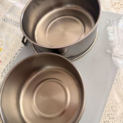 Parrot Feeding Cups Birds Food Dish Stainless Steel Parrot Feeders Water Cage Bowls w/ Clamp Holder
