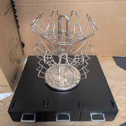 K-Cup Pod Compatible Coffee Pod Storage Carousel & Drawer, 3 Easy-Open Drawers, 36 Pod Capacity, Black