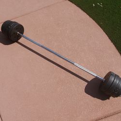 60 Inch Straight Bar With 40 Pounds Of Weights