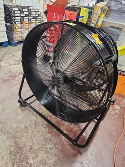 TMWINGS
36 in High Velocity Industrial Drum Fan, 3-Speed Heavy Duty Metal Fan for Warehouse, Garage, Black