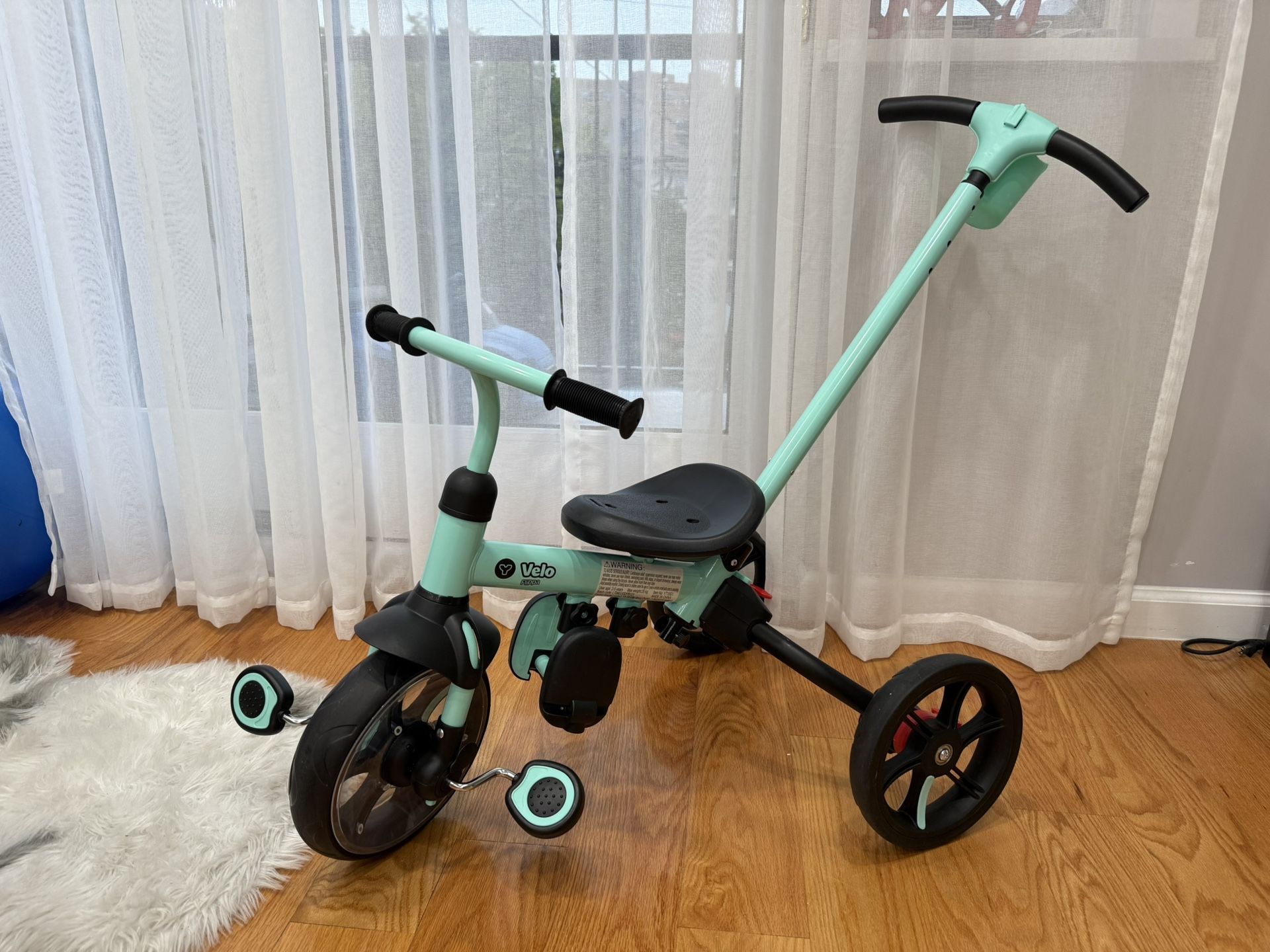Bicycle Tricycle Toddler Balance Bike with Parent Steering Push Handle for Boys Girls 2-5 Years Old