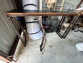Industrial Wood and Metal Console Table