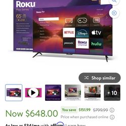 Roku 65-Inch Plus Series 4K QLED Smart Roku TV