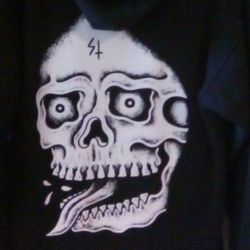 🎄☃️ONLY $40!! EX FLAWLESS NEW COND LG BLK SIIICK SKETCHY TANK SKULLFACE 100 COTTON HEAVYWEIGHT HOODIE!🔥