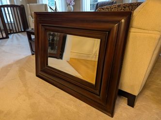 Wood entryway mirror