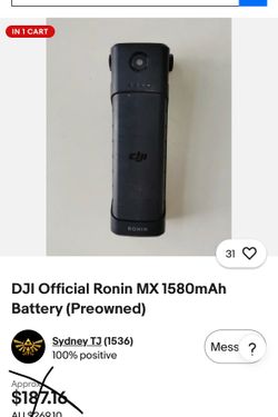 DJI Ronin-M 1580mAh Intelligent Battery.