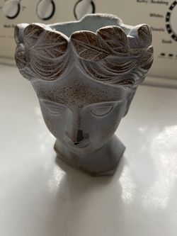 Greek/Roman Style Female Statue Head Cement Planter