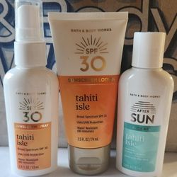 Bath & Body Works 3-ct Sun Care Travel Size Collection ~ Tahiti Isle ☀️