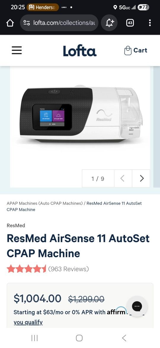 AirSense 11 AutoSet Machine with HumidAir