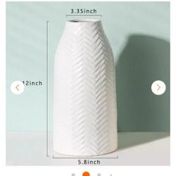 White Vase for Flowers Ceramic for Decor