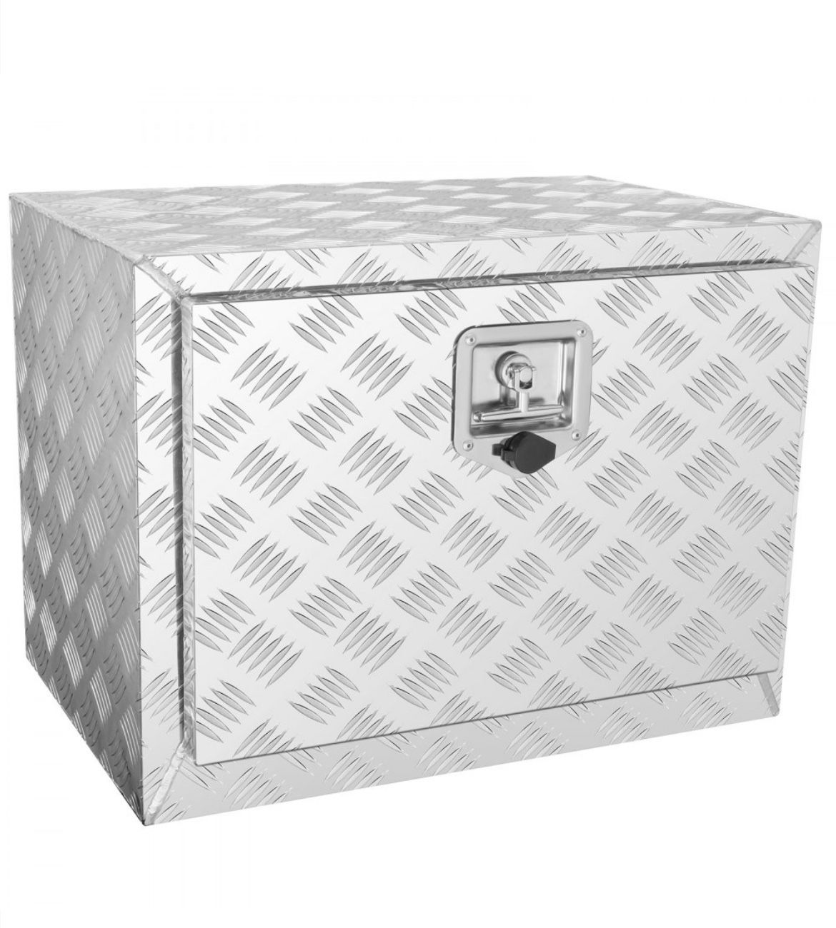 VEVOR Underbody Truck Box, 24"×17"×18" Pickup Storage Box, Heavy Duty Aluminum Diamond Plate Tool Box with Lock and Keys, Waterproof Trailer Storage B