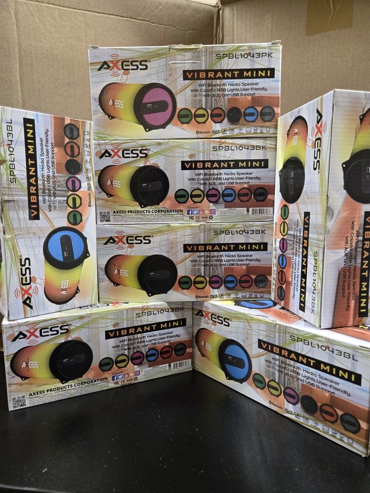 Axess Bluetooth Speaker Vibrant Mini Brand New