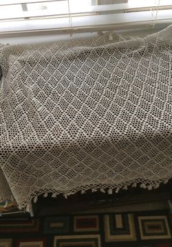 ANTIQUE CROCHET TABLE SPREAD - ALMOST 70 YEARS OLD