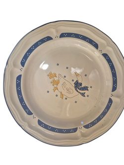 Vintage Homestyle Country Geese Goose Stoneware  Salad Plate Brand New  7 3/4 In