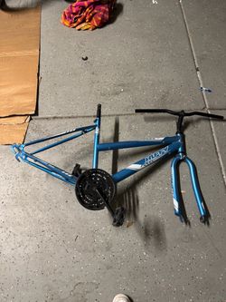 Huffy 15 Speed Mountain Bike Frame Fork Crank Handlebars Blue Parts Repair