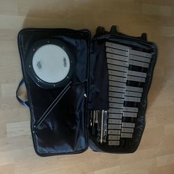 Mapex 32 Key Glockenspiel Stand W/ Stand, Practice Pad, And Extra Case Candy