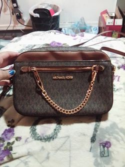 Brown and Light Brown Michael Kors Purse Crossbody Body