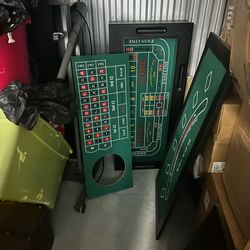 Poker table, and crap table set