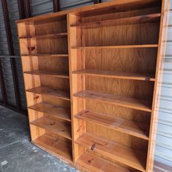 Knotty Pine Double Book Shelf 