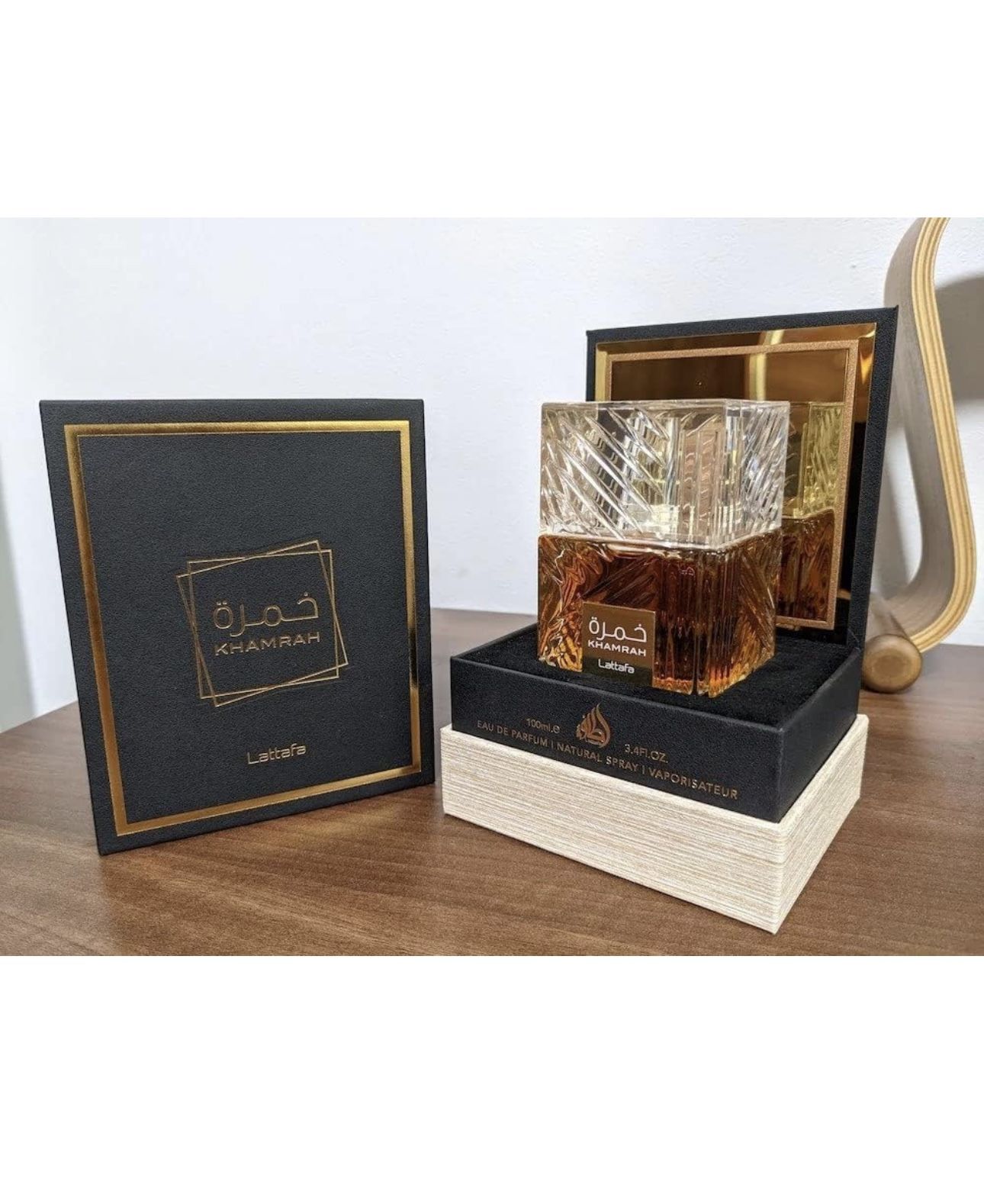 Lattafa Khamrah - Vanilla, Warm Spicy, Amber, Cinnamon - Eau de Parfum Long-Lasting Fragrance for Unisex, 3.40 Ounce / 100 ml
