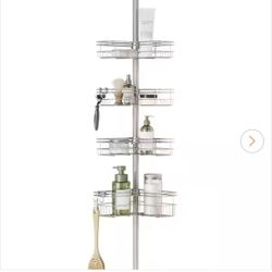 4-Tier Tension Pole Shower Caddy in Satin Nickel