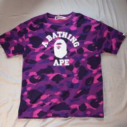 BAPE purple and pink camouflage t-shirt