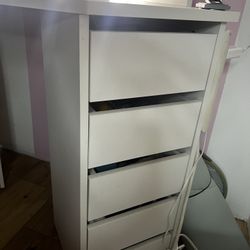 White Vanity with Lights/ Desk