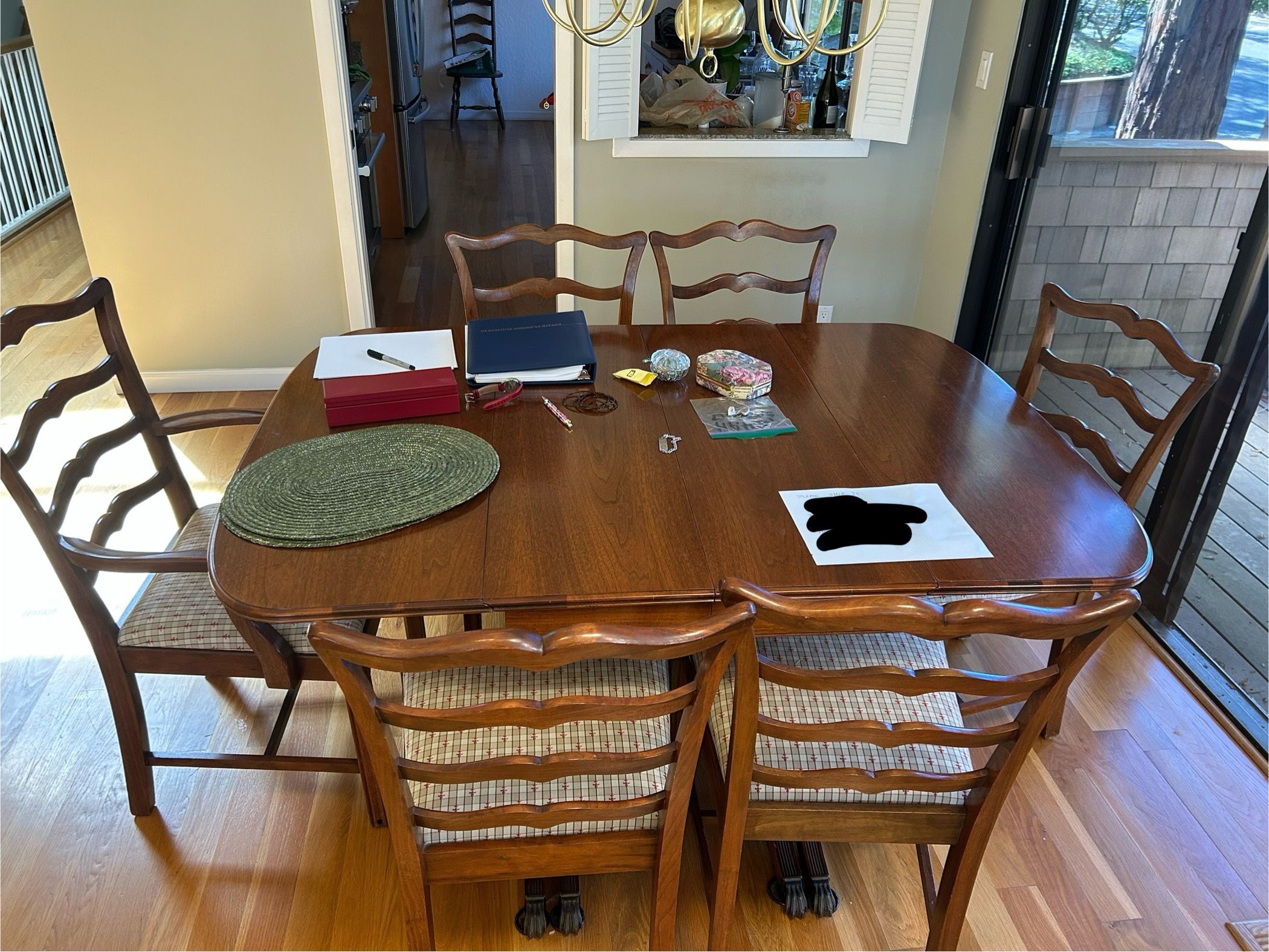 Drop Leaf Extendable Wooden Dining Table Set Mid Century Style