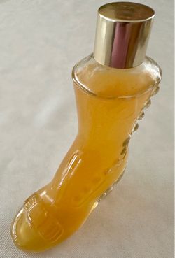 Vintage Collectible Avons 1970s Victorian "High Buttoned Shoe"  shape Bottle with 2 FL. OZ. Occur Scent