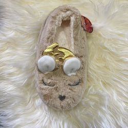 Women Slipper Rino Brown Non-Slip Christmas