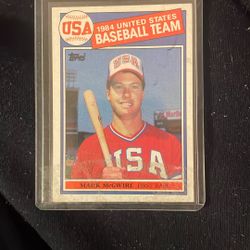 1985 Topps Mark McGwire USA Baseball Team rookie card (#401