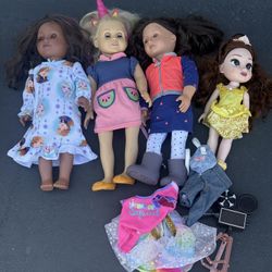 4 Dolls - 3 Our Generation Dolls, 1 Disney Belle Beauty & The Beast 