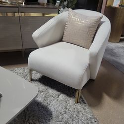 Modern accent cream chair