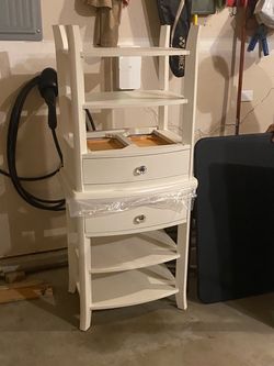 2 White Wood Bed Stand